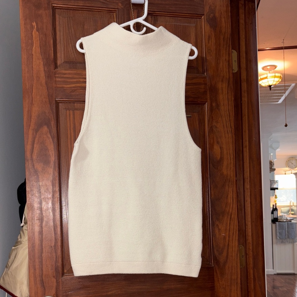 NWOT Free People Cream Sleeveless Turtleneck Sweater/dress
